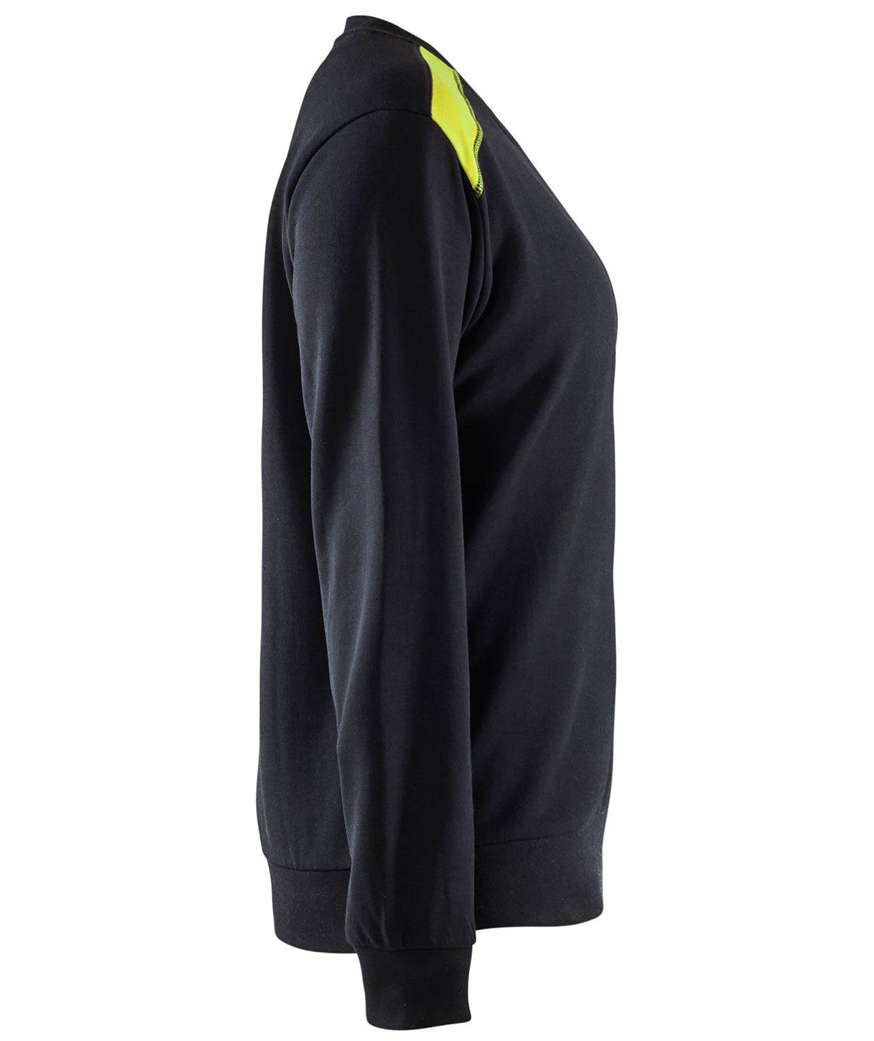 Bl&aring;kl&auml;der sweatshirt dam, Svart/Varselgul, large image number 2