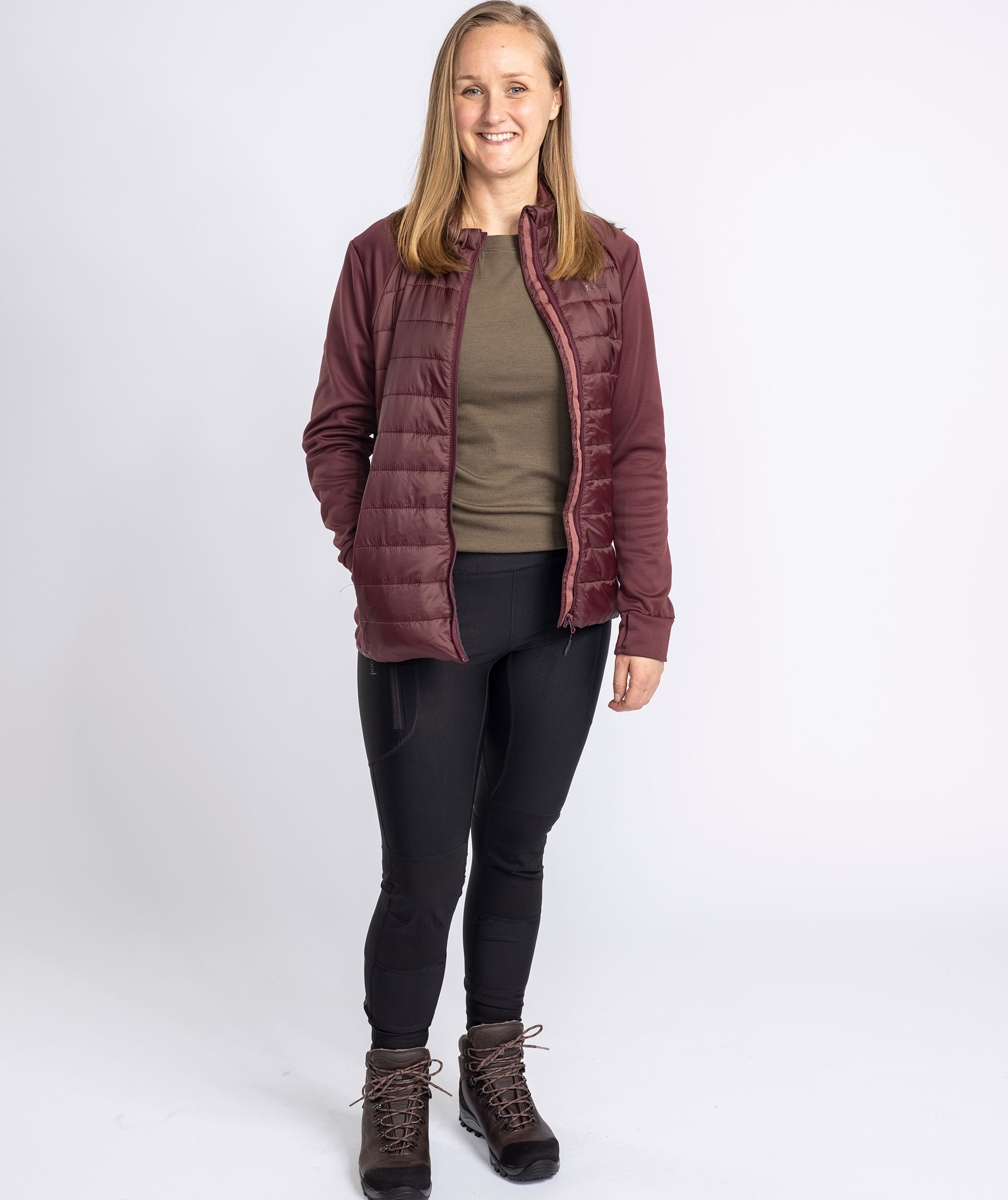 Pinewood&nbsp;Finnveden Hybrid dame power fleecejakke, Earth Plum, large image number 5