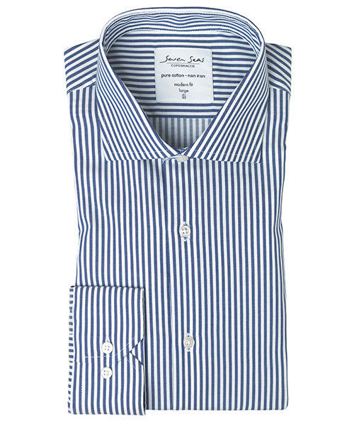 Seven Seas Kadet Modern fit shirt, Navy, large image number 4