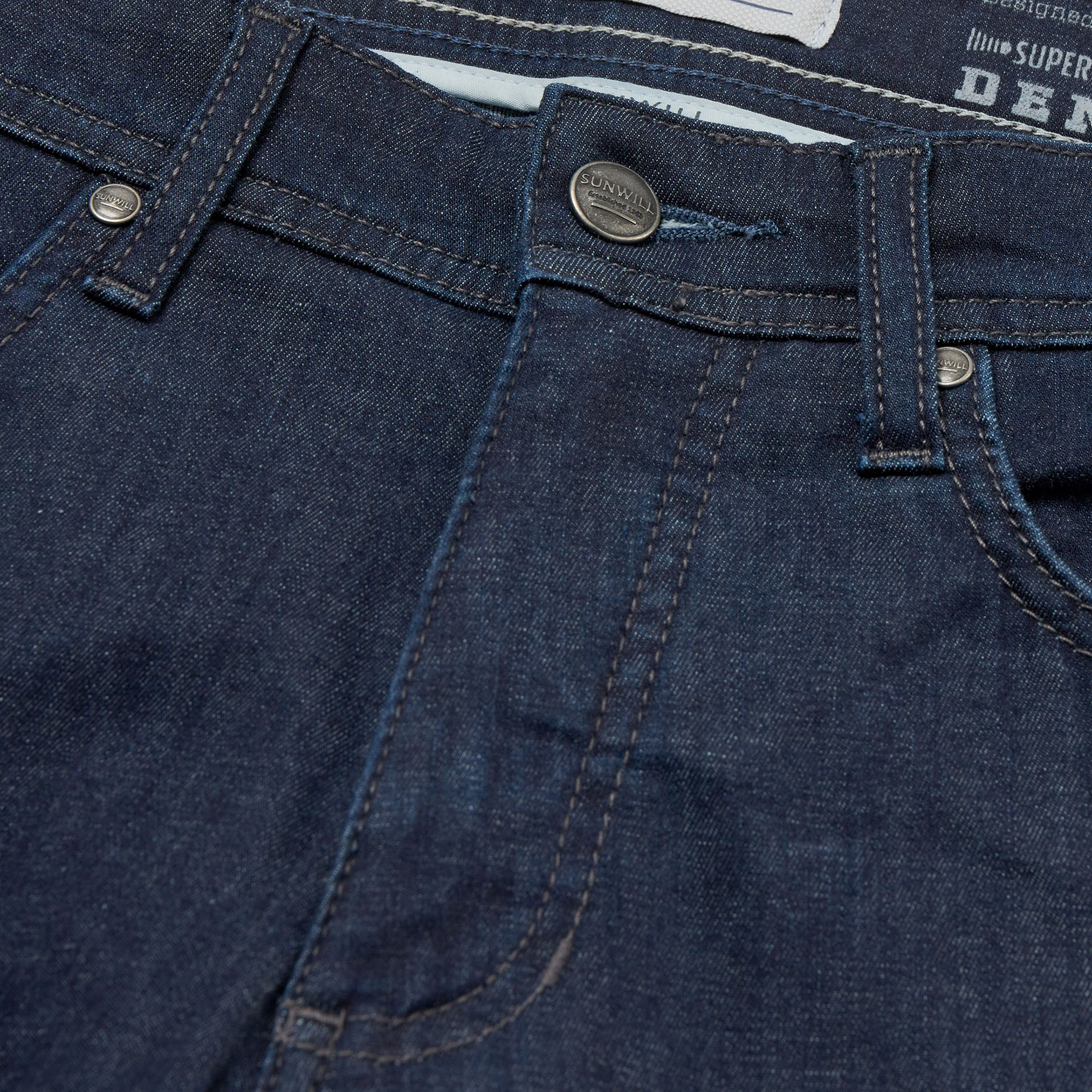 Sunwill lange Denim-Shorts, Dark navy, large image number 3