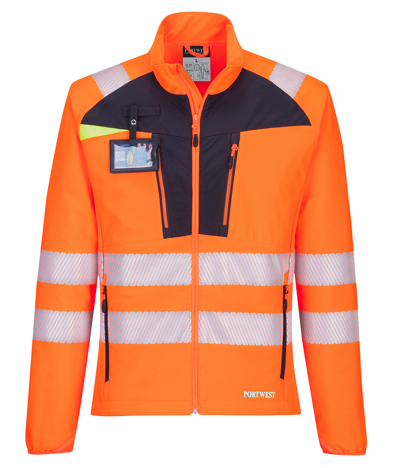 Portwest DX4 shell jacket full stretch, Hi-Vis Orange/Black, large image number 0