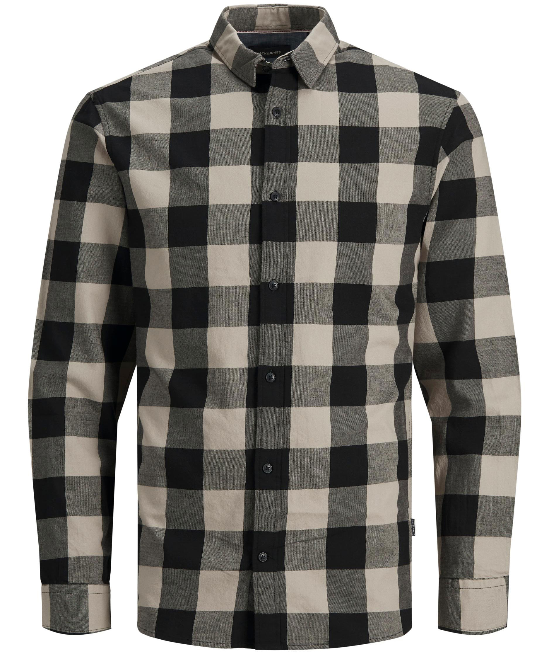 Jack & Jones JJEGINGHAM Slim fit twill skogsarbetare skjorta, Crockery, Crockery, swatch