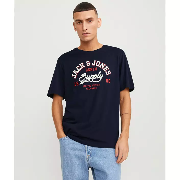 Jack & Jones JJELOGO T-shirt, Navy Blazer, large image number 1