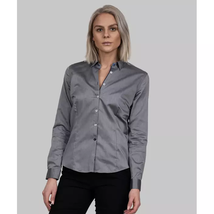 J. Harvest & Frost Twill Red Bow 122 lady fit skjorte, Grå, large image number 1
