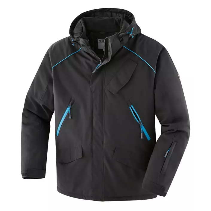 Terrax softshell jacket, Black/Azur blue, large image number 0