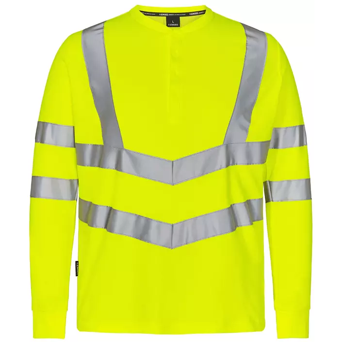 Engel Safety langermet Grandad  T-skjorte, Hi-Vis Gul, large image number 0
