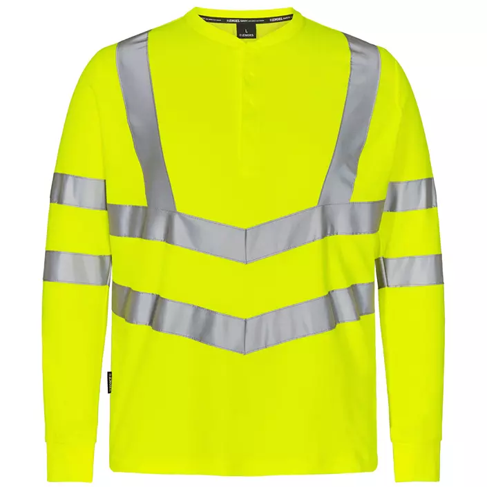 Engel Safety langermet Grandad  T-skjorte, Hi-Vis Gul, large image number 0