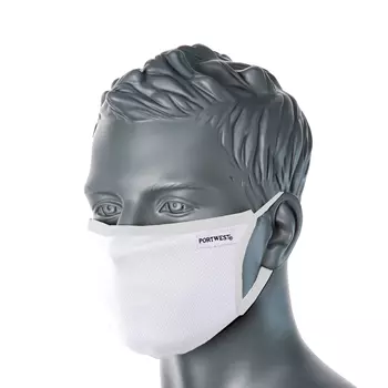 Portwest CV33 3-layer reusable face mask, White