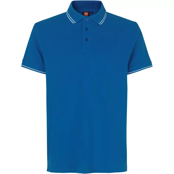 ID Stretch Poloshirt mit Kontrastfarben, Azure, large image number 0