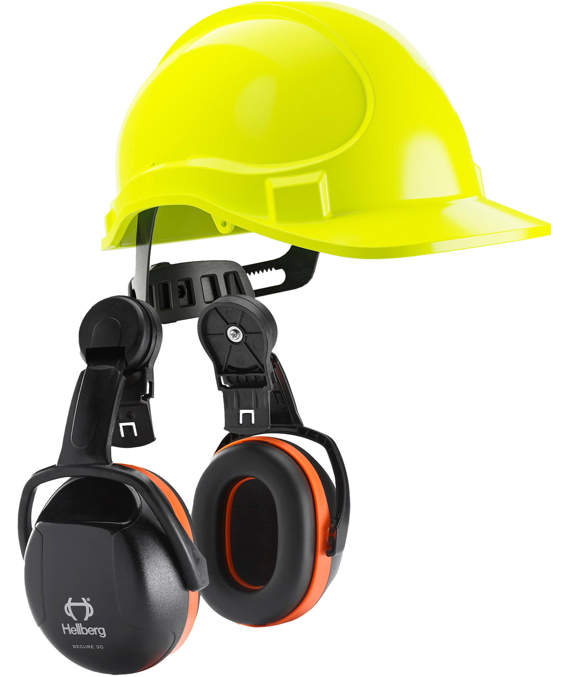 Hellberg safety helmet and helmet mounted ear defenders