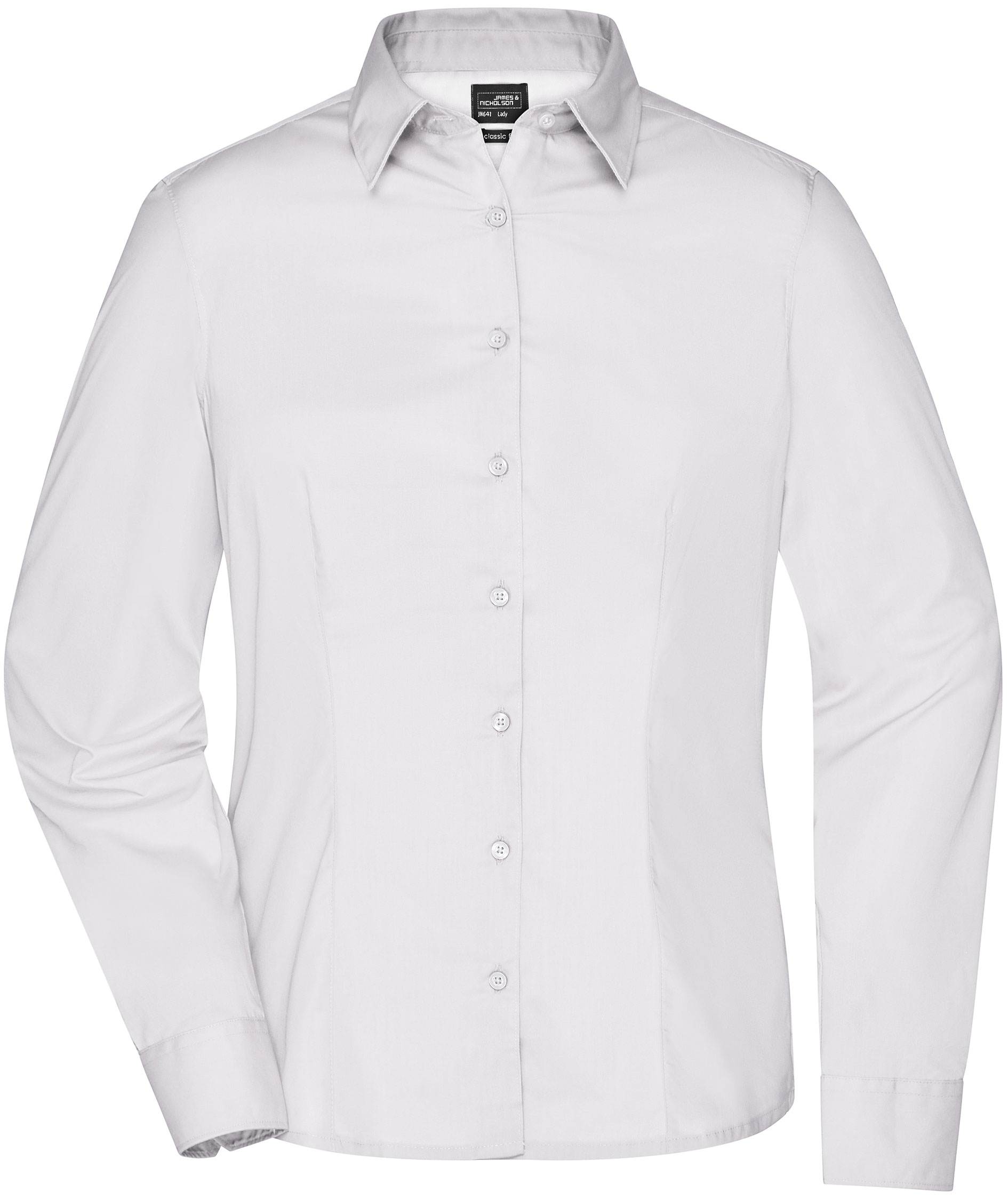 James & Nicholson modern fit women's shirt, White