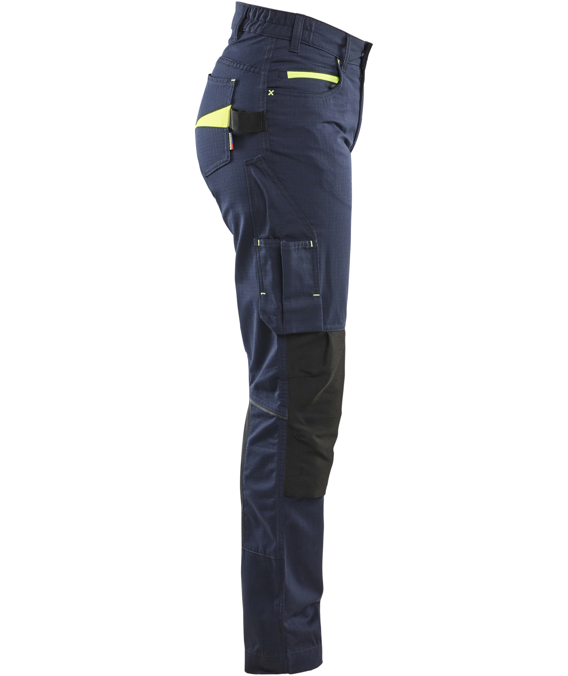Bl&aring;kl&auml;der Unite arbetsbyxa dam, M&ouml;rk Marinbl&aring;/Hi-Vis Gul, large image number 3