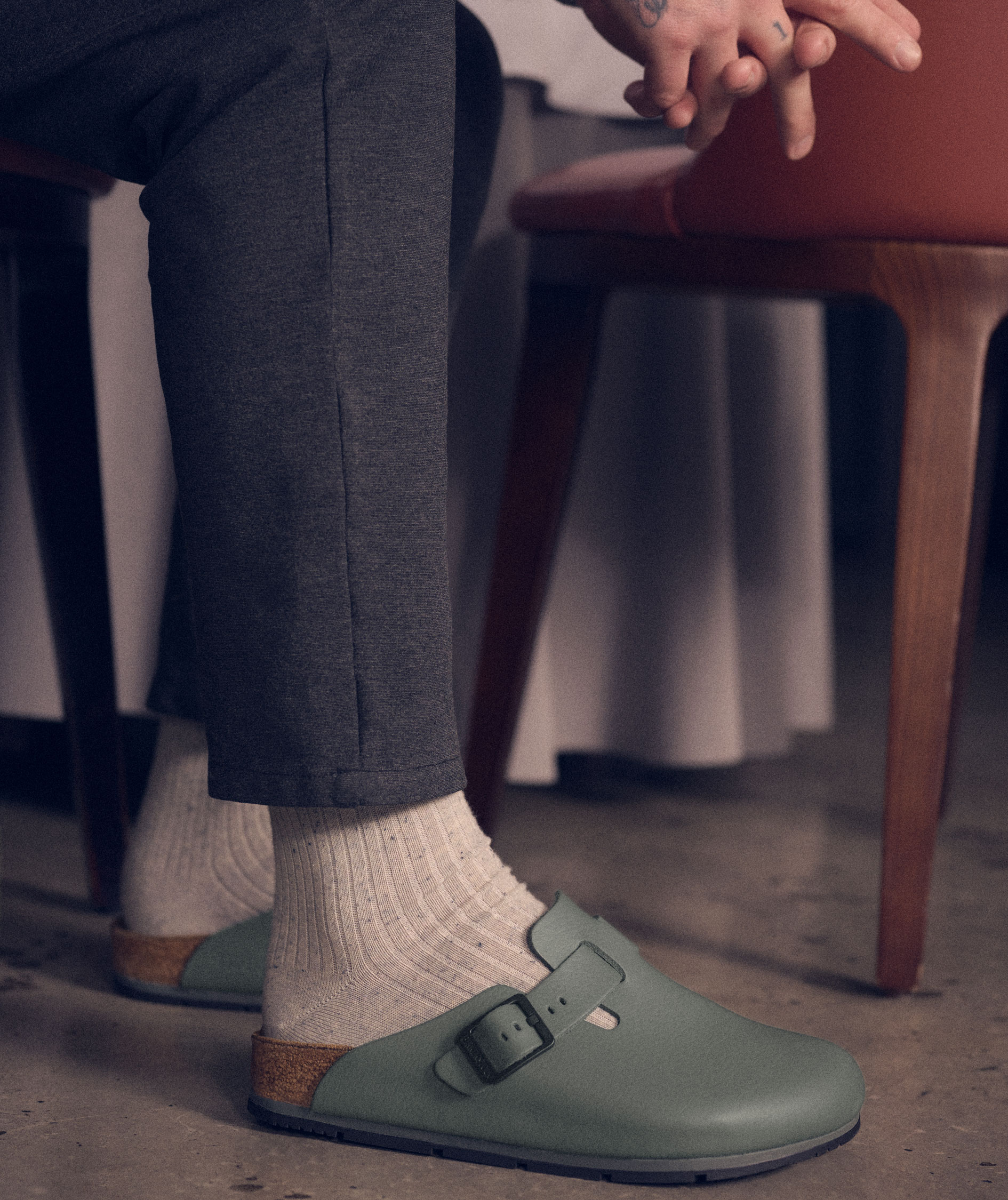 Birkenstock Boston PRO LE Narrow fit sandaler, Thyme Green