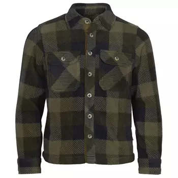 Pinewood Canada fleece shirt for kids, Green/Black