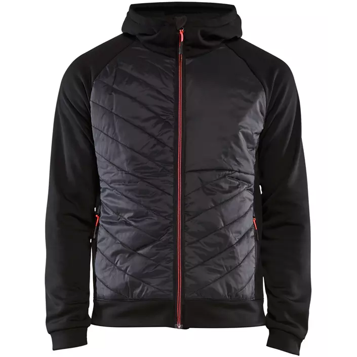 Blåkläder hybrid hoodie, Black/Red, large image number 0