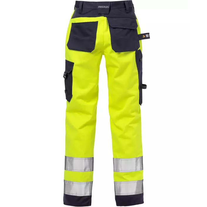 Fristads Flame women's craftsman trousers 2589, Hi-Vis yellow/marine, large image number 1