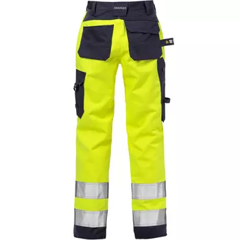 Fristads Flame women's craftsman trousers 2589, Hi-Vis yellow/marine