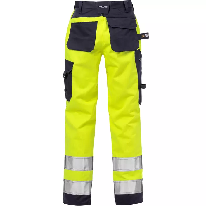 Fristads Flame women's craftsman trousers 2589, Hi-Vis yellow/marine, large image number 1