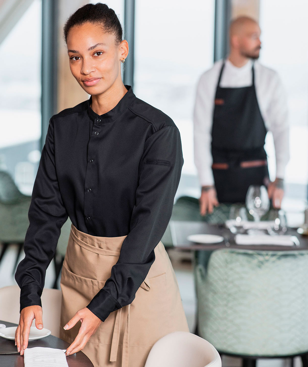 Segers 1109 kokkeskjorte, Sort, large image number 5