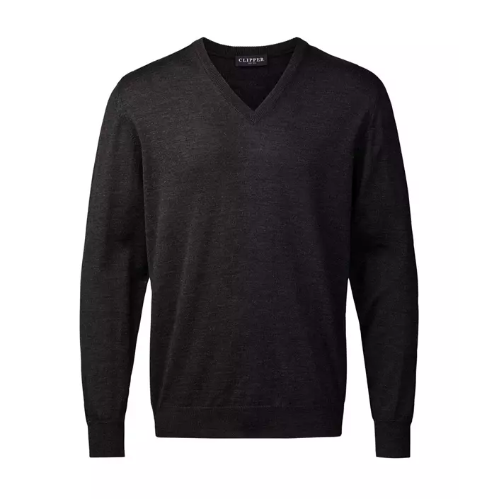 Clipper Milan knitted pullover with merino wool, Charcoal, large image number 0