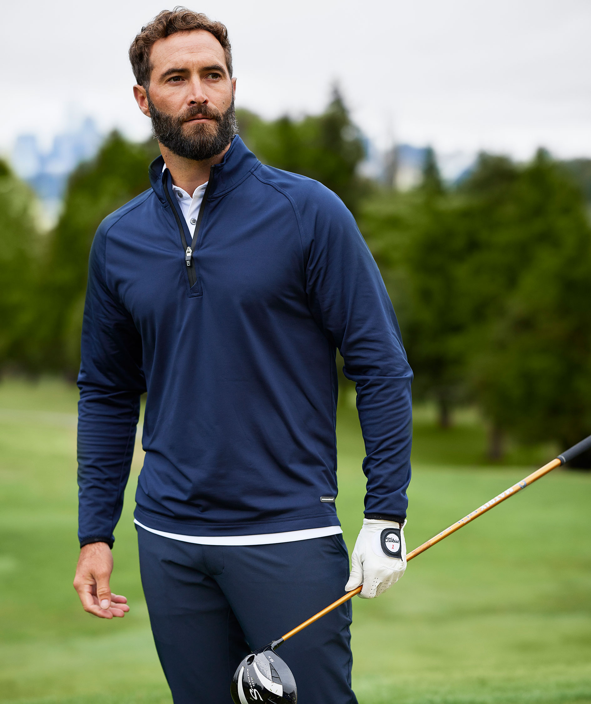 Cutter & Buck Adapt Half-zip sweatshirt, Dark navy