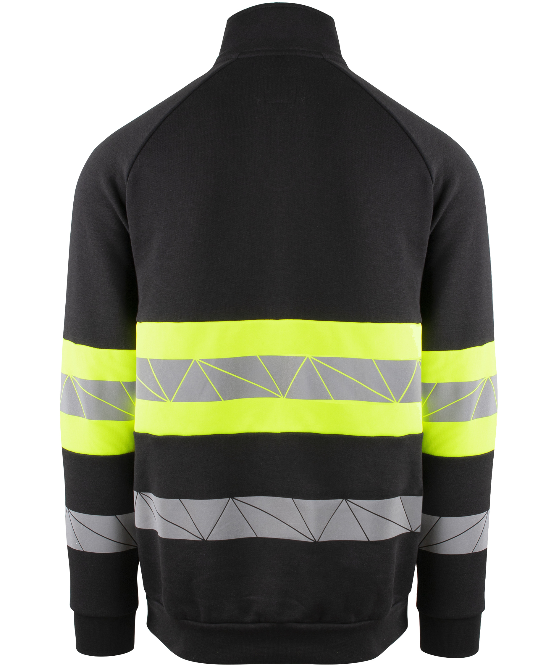 YOU Brande sweatshirt half-zip, Svart/Varselgul