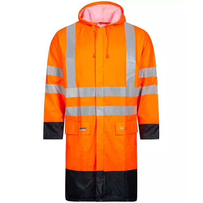 Lyngsøe PU raincoat, Hi-vis Orange/Marine, large image number 0