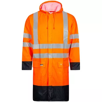 Lyngsøe PU raincoat, Hi-vis Orange/Marine