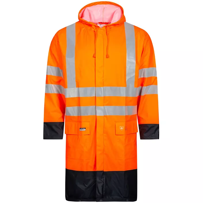 Lyngsøe PU raincoat, Hi-vis Orange/Marine, large image number 0