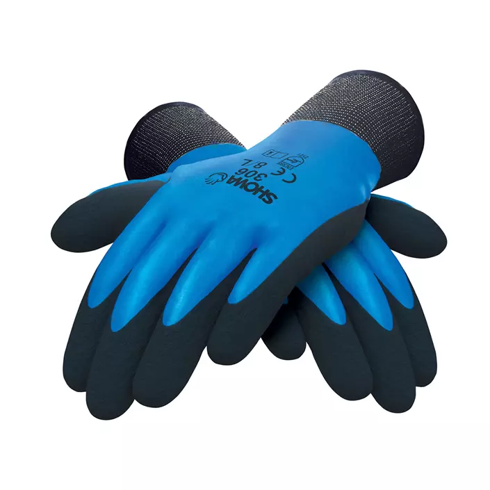Showa 306 dual latex gloves, Blue, large image number 0