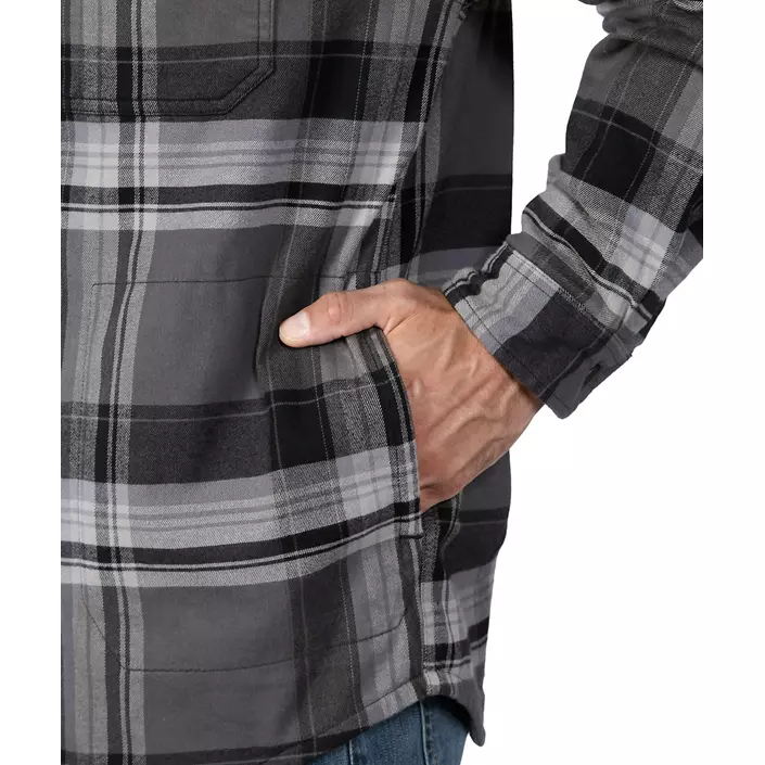 Carhartt foret flannel skjortejakke, Black, large image number 4