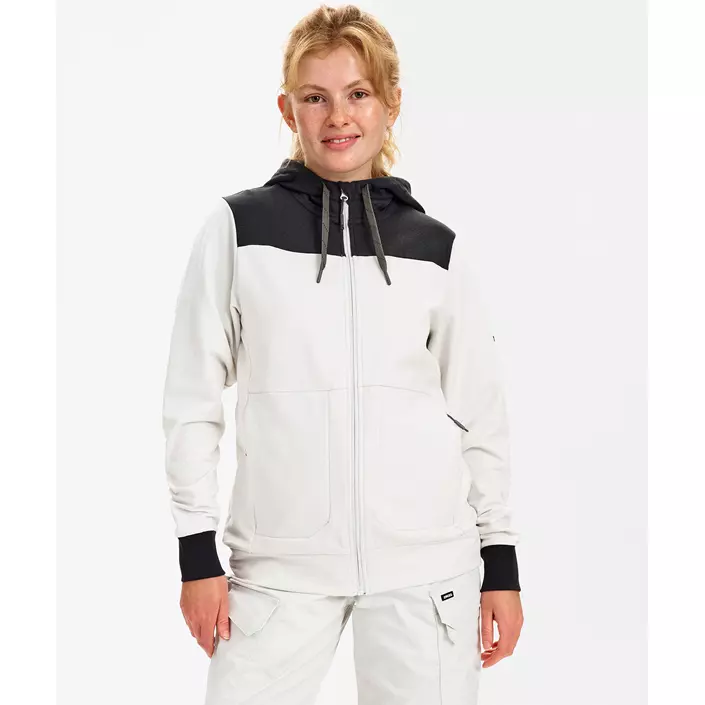 Engel Entire dame hættetrøje med lynlås, Bone White/Anthracite Grey, large image number 1