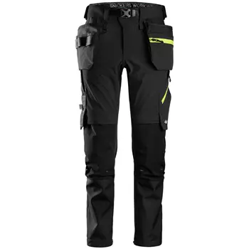 Snickers FlexiWork craftsman trousers 6940 full stretch, Black/Yellow