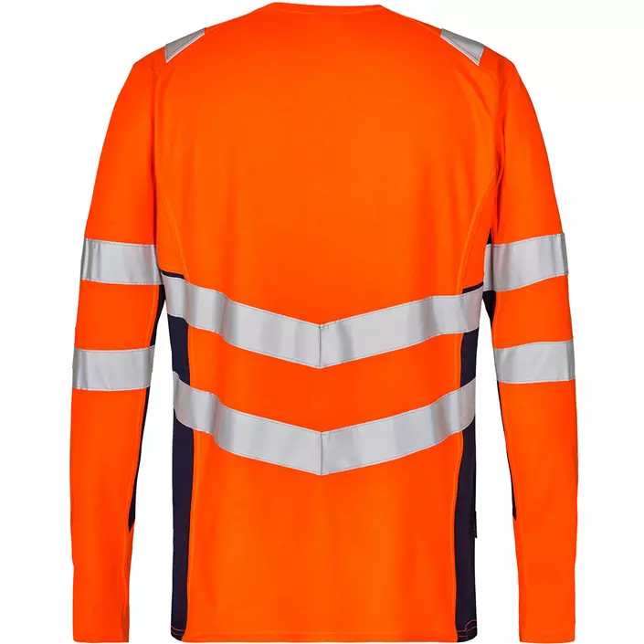 Engel Safety langærmet T-shirt, Orange/Blue Ink, large image number 1