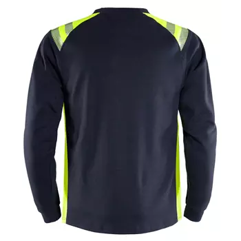 Fristads Flamestat langærmet T-shirt 7360 TFL, Marine/Hi-Vis gul