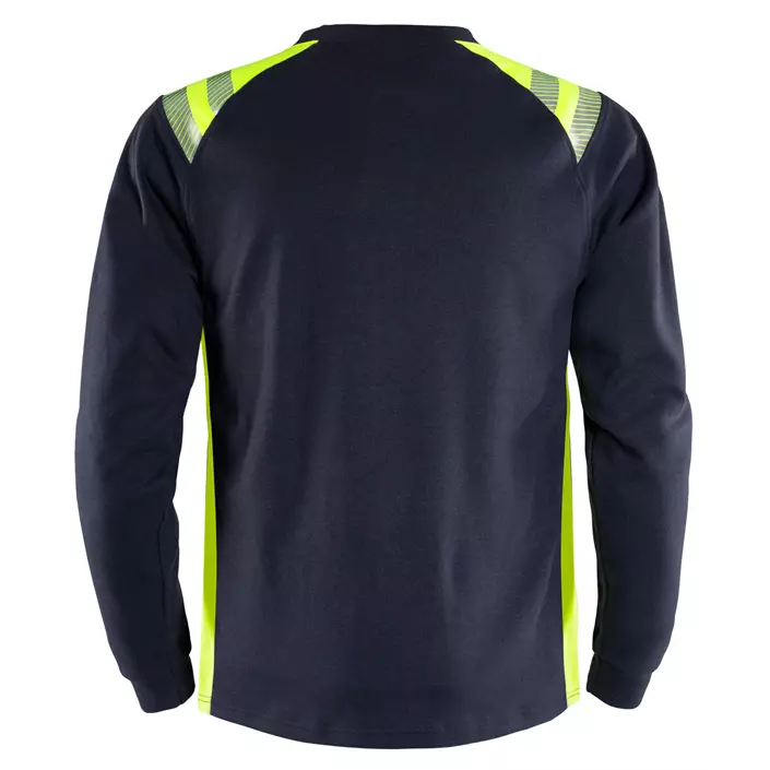 Fristads Flamestat long-sleeved T-shirt 7360 TFL, Marine/Hi-Vis yellow, large image number 1