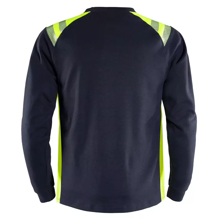 Fristads Flamestat long-sleeved T-shirt 7360 TFL, Marine/Hi-Vis yellow, large image number 1