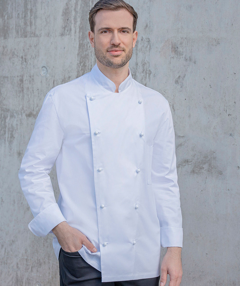 Karlowsky Thomas chefs jacket without buttons, White, large image number 1