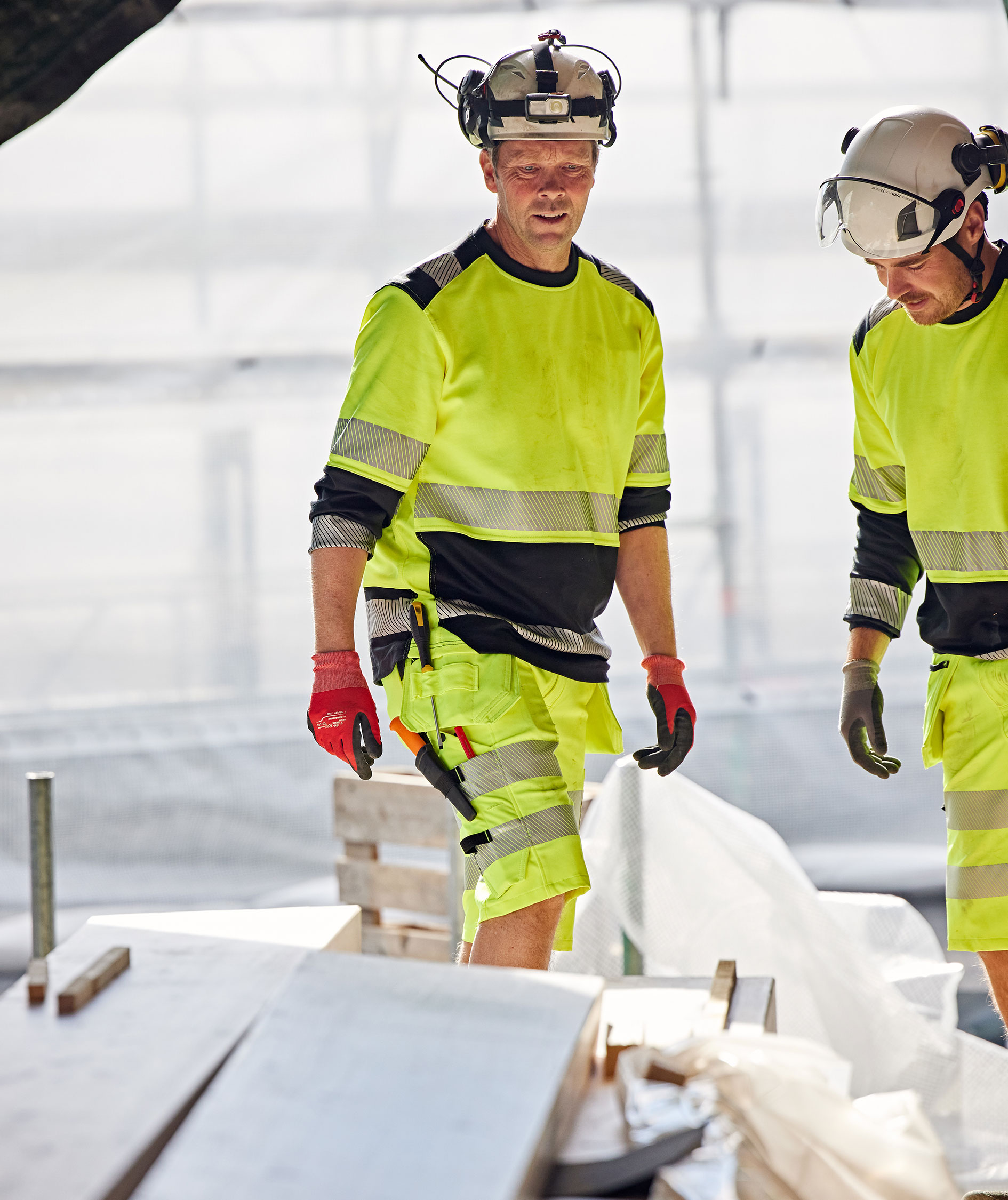 Fristads Green craftsman shorts 2646 GSTP, Hi-vis Yellow/Black, large image number 5