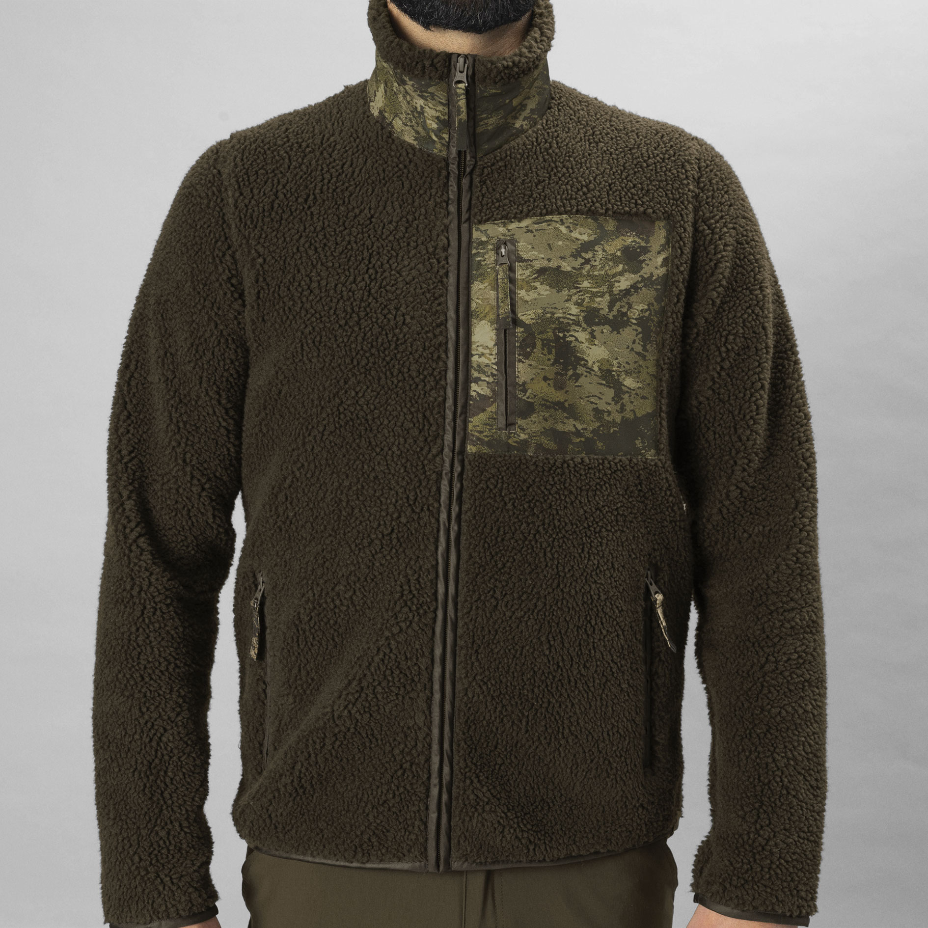 Seeland Zephyr Camo Fleecejacke, Grizzly brown, large image number 3