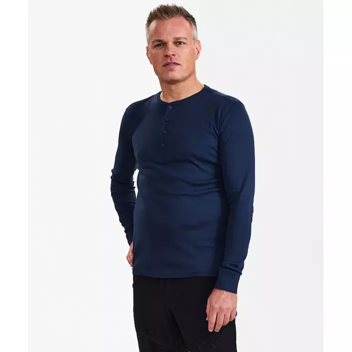 Engel Extend langærmet Grandad T-shirt, Blue Ink, large image number 1