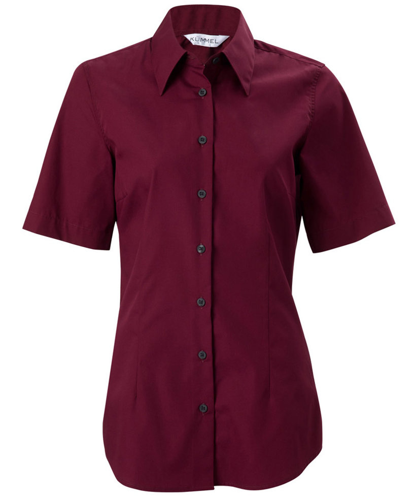 K&uuml;mmel Kate Classic fit women's short-sleeved poplin shirt, Burgundy