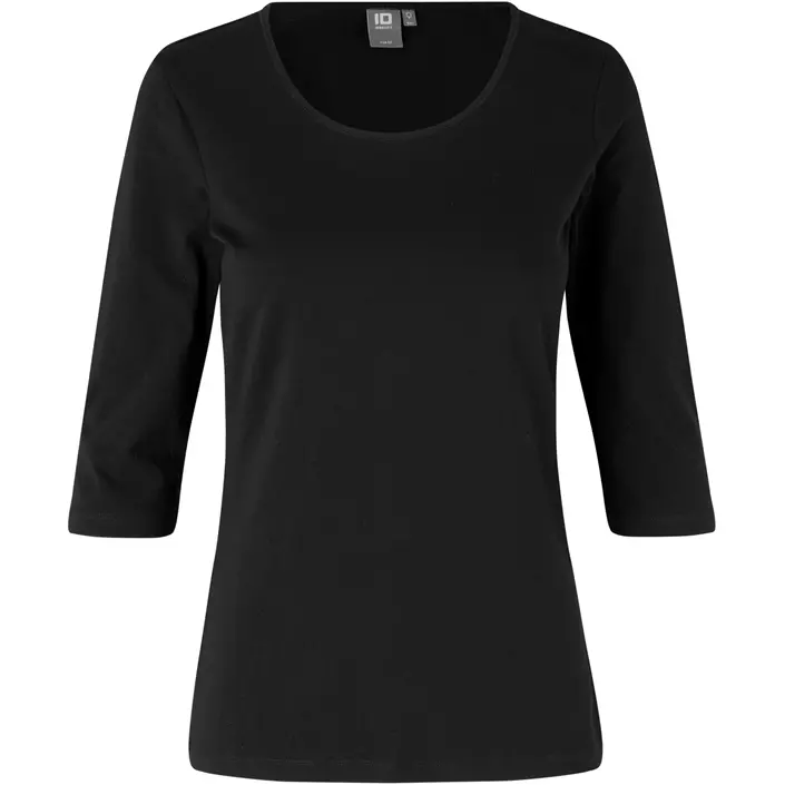 ID Stretch women's T-shirt with 3/4-length sleeves, Black, large image number 0