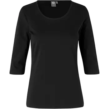 ID 3/4 sleeved women's stretch T-shirt, Black