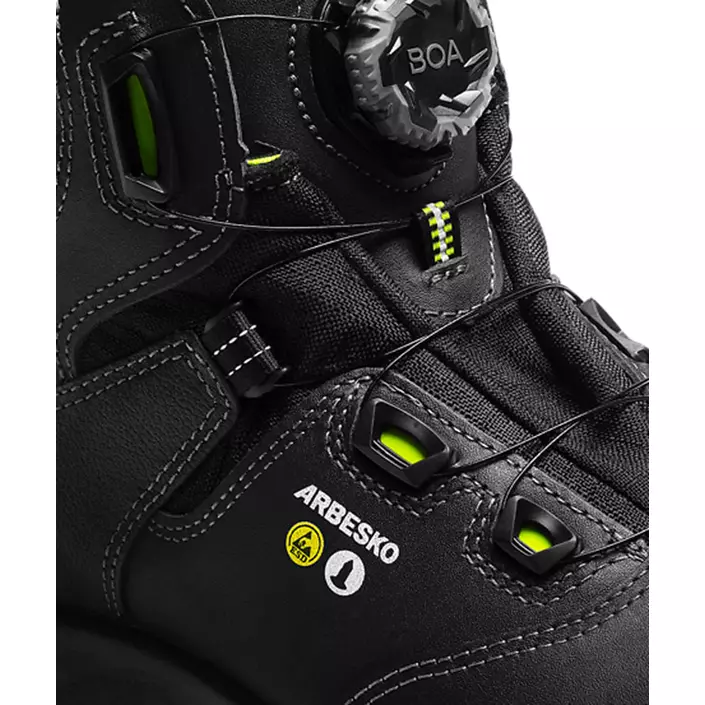 Arbesko 949 safety boots S3, Black/Lime, large image number 2