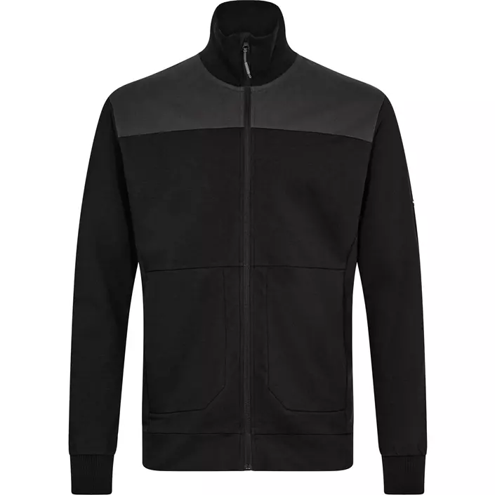 Engel Entire sweat cardigan, Black/Anthracite Grey, large image number 0