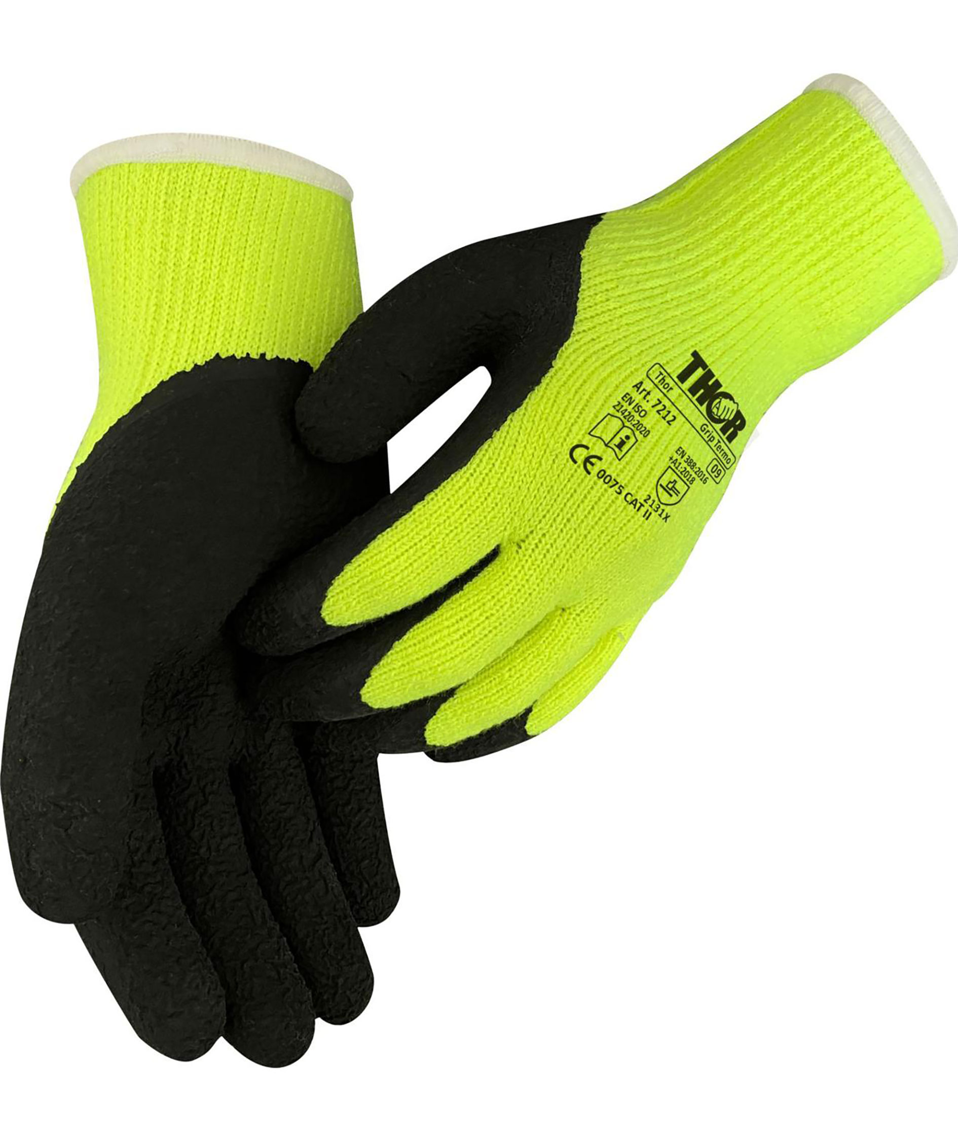 Thor 7212 Grip termohandskar, Gul