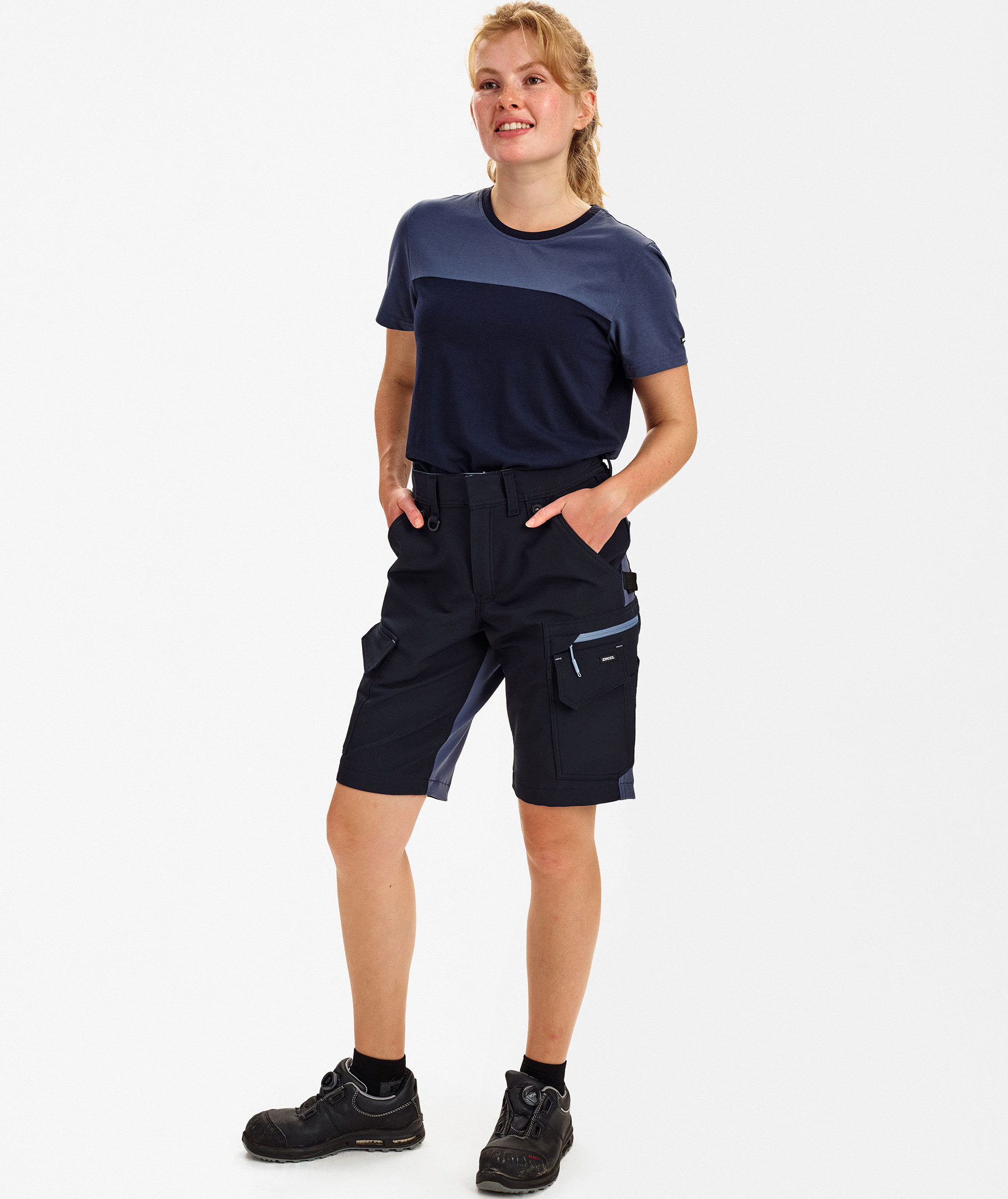 Engel Entire women's work shorts full stretch, Deep Blue/Dark Sea