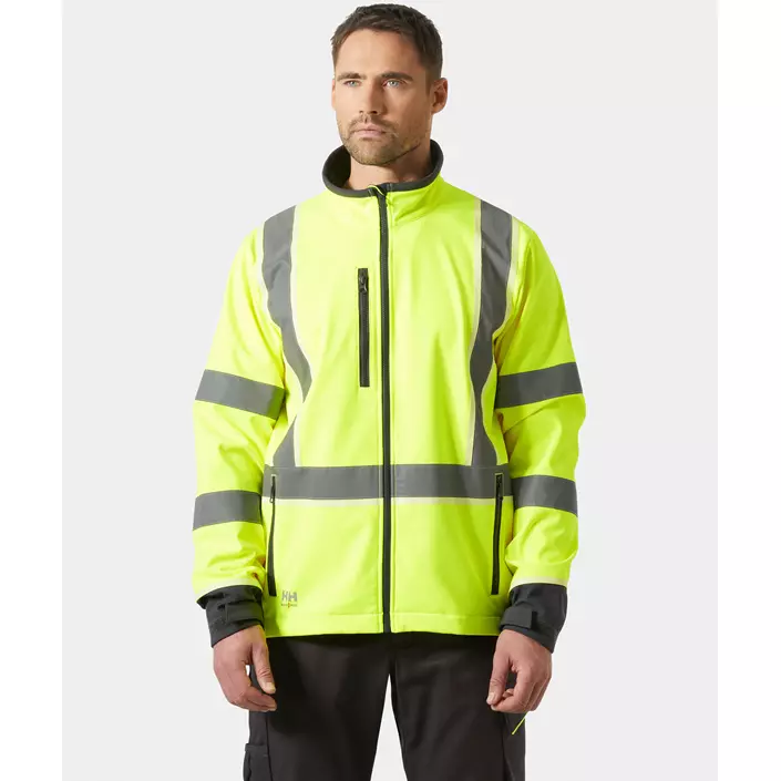 Helly Hansen UC-ME softshelljakke, Hi-vis Gul/Ebony, large image number 1