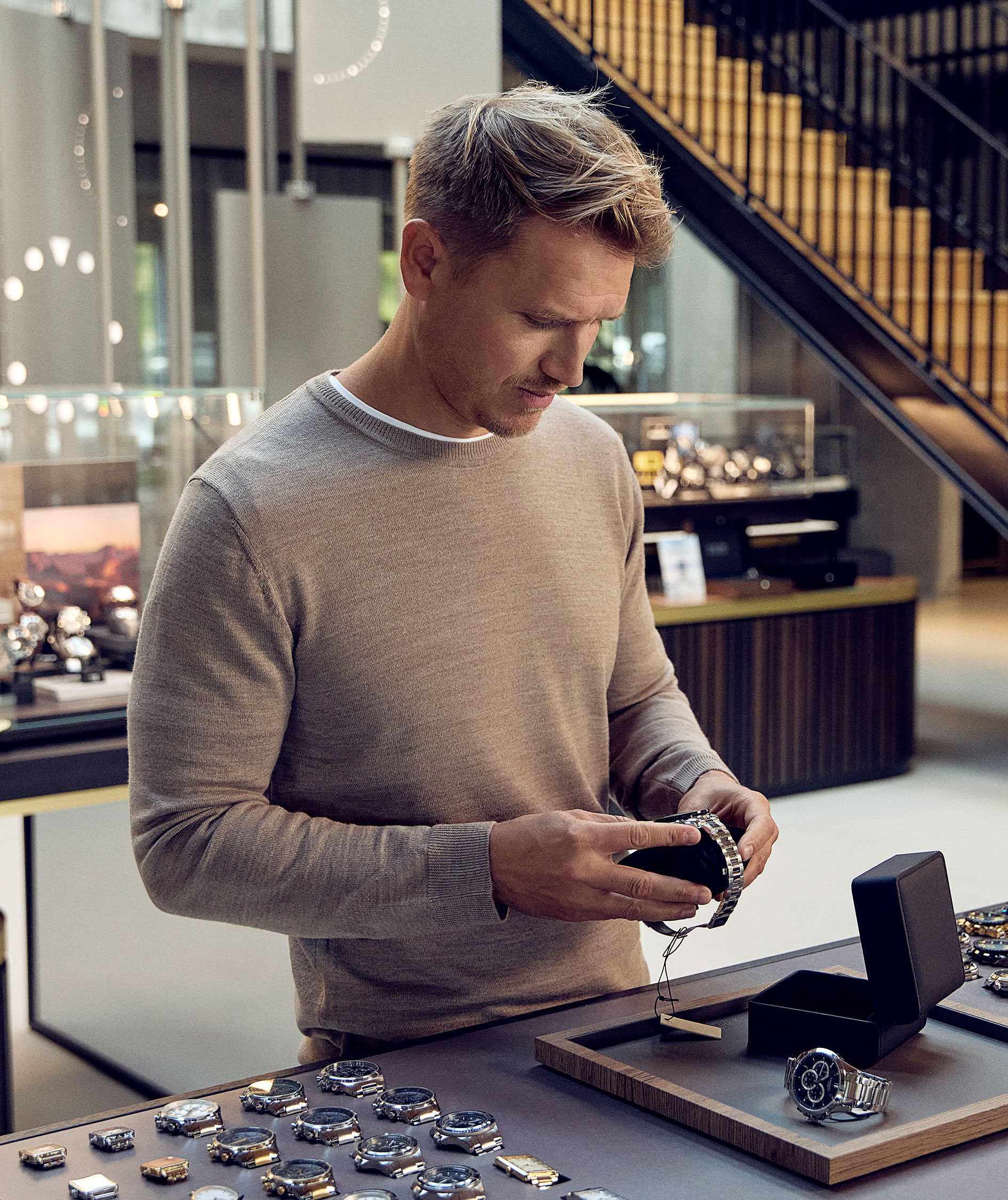 Seven Seas knitted pullover with merino wool, Sand melange, large image number 7